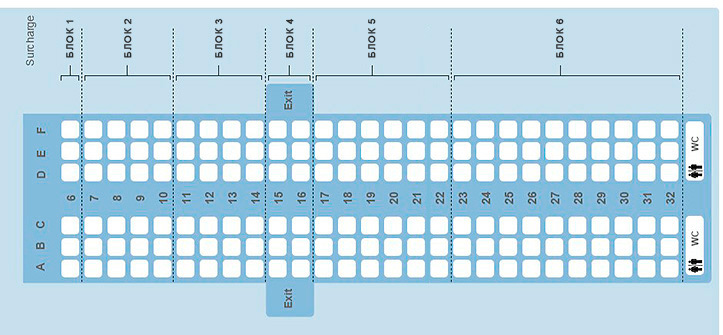 Боинг 737 800 схема посадочных мест победа