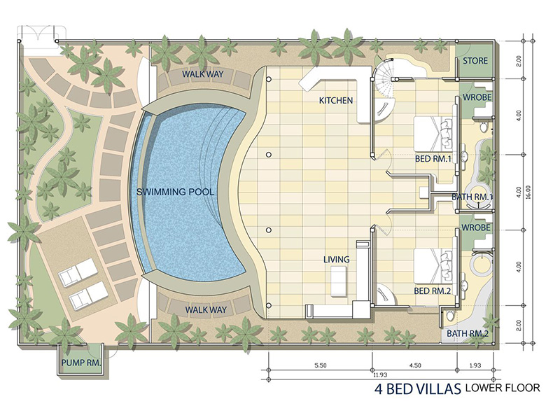 Four Bedroom Presidential Pool Villa-plan