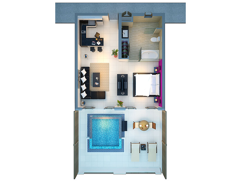 One Bedroom Private Pool Penthouse-1