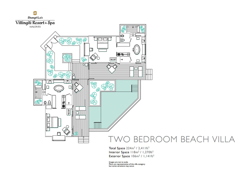 Two Bedroom Beach Villa with private pool-plan
