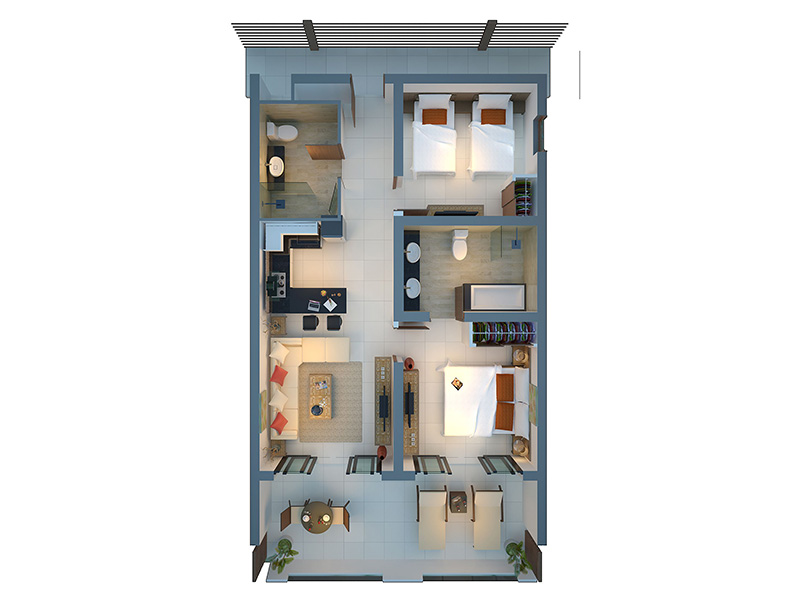 Two Bedroom Deluxe Apartment-plan