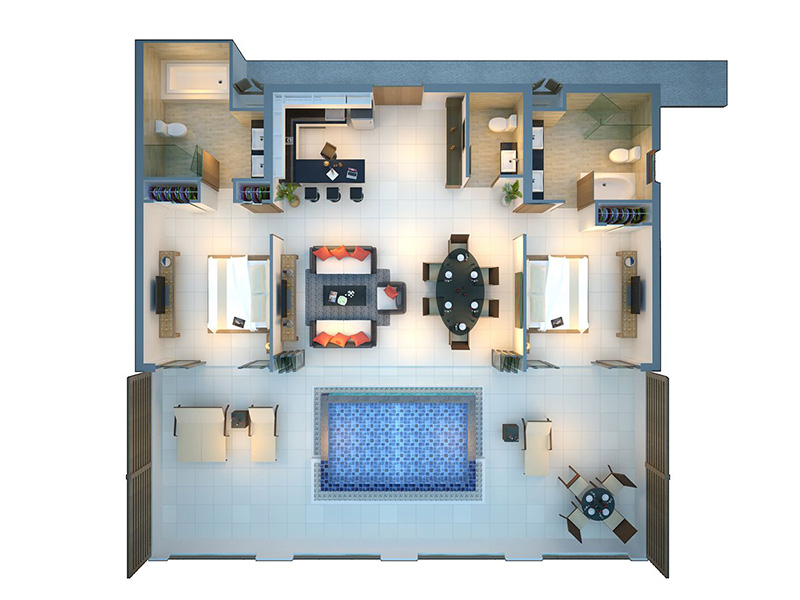 Two Bedroom Private Pool Penthouse-plan