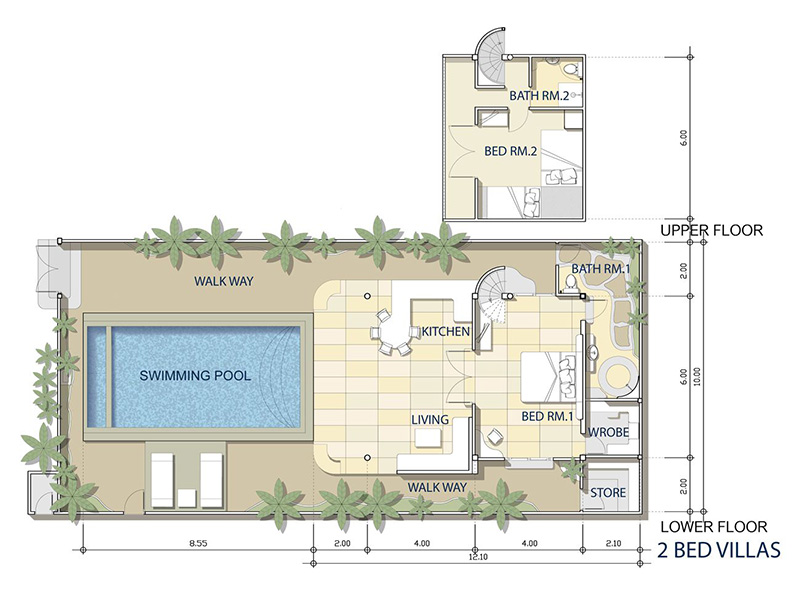 Two Bedroom Tropical Pool Villa-plan